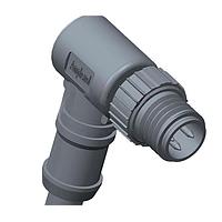 Amphenol LTW 8-03BMMM-SR7B04 Sensor Cables / Actuator Cables M Series Sensor Connector, M8, A Code, Metal, 3A, 03 pins, Male Connector, Male Contact, Right Angle, Screw Thread, Overmolded, Length 4000mm, IP67