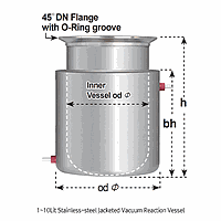 DaiHan SL.Rea7024 Reaction Vessel, Stainless-steel, Vacuum, Jacketed, DN200, 10Lit, GL32