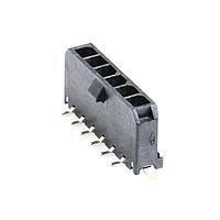 Molex 43650-0650 Headers Micro-Fit 3.0 Vertical Header, 3.00mm Pitch, Single Row, 6 Circuits, with Solder Tab, Tin, Glow-Wire Capable, Black, Tape and Reel
