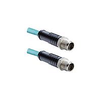 Amphenol LTW MSXS08ML-SXSML-SX002 Sensor Cables / Actuator Cables M12 Circular Metric Connector, X Code, Metal, 0.5A, 08 pins, Male Connector, Male Contact, Straight-to-Straight, Screw Thread, Overmolded Double Ended, Length 2000mm, IP67 Mated