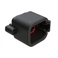 Amphenol SINE Systems ATP04-6P-BM04 Connectors 6 Position, PCB Receptacle, Pin, Board Mount, 180  Straight, Snap-Fit, Tin Contact Plated, Potting, Black