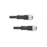 Amphenol LTW M12D04FL-12DFL-SD010 Sensor Cables / Actuator Cables M Series Sensor Connector, M12, D Code, Metal, 4A, 04 pins, Female Connector, Female Contact, Straight-to-Straight, Screw Thread, Overmolded Double Ended, Length 10000mm, IP68