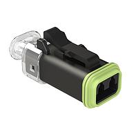 Amphenol SINE Systems AT06-2S-LED2402 Connectors 2-Way, Plug, LED, 24V, Clear Endcap, Reduced Seal, Black Body, CLEAR LED (Requires Wedgelock P/N: AW2S-LED)