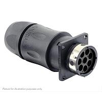 Eaton Souriau-Sunbank UTGX0JC128S Receptacles Square flange receptacle, with cable gland backshell, for 8 female contacts, IP68/69K