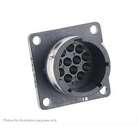 Eaton Souriau-Sunbank UTGX01492PW Receptacles Square flange receptacle, without backshell, for 12 male contacts,  IP68/69K, keying W