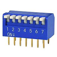 Same Sky (formerly CUI Devices) DS02C-254-2L-07BE DIP Switches 2 12 Positions, Through Hole, 2.54 mm Pitch, Piano Slide Actuator, DIP Switch