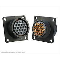 Eaton Souriau-Sunbank UTS014E19SW Receptacles Plastic square flange receptacle, without backshell, with 19 female solder contacts, IP68/69K in unmated conditions, keying W