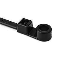HellermannTyton T50MI0C2 Cable Tie Mounts 1-Piece Cable Tie with Screw Mount, 12.4" Long, #10 Screw, 3.4" Max Bundle Dia, 50lb, PA66, Black, 100/pkg