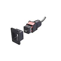 Amphenol Commercial Products NDHN5B7A75A Rectangular Cable Assemblies Rectangular Push Pull ix IP67  Cable , NDH, Bulkhead,  Ix B Key to Pigtail , 30u" Pd Ni with Gold flash  Gold , 075m