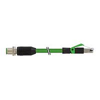 Murrelektronik 7000-51101-7900200 Sensor Cables / Actuator Cables M12 male 0 X-cod. / RJ45 male 0 Gigabit, PUR 4x2xAWG26 shielded gn UL/CSA 2m