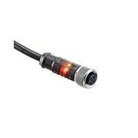 Amphenol LTW LM12A-05BFFM-SL8B02 Circular MIL Spec Connector M12 Circular Metric Connector, A Code, Metal, 4A, 05 pins, Female Connector, Female Contact, Straight, Screw Thread, Overmolded, Length 2000mm, IP68 / IP69K