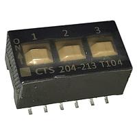 CTS Electronic Components 204-213ST DIP Switches 3 switch sections DPDT