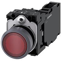 SIEMENS 3SU11330AB201FA0 Pushbutton ILLUMINATED PUSHBUTTON. RED