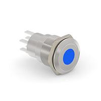 Alcoswitch - TE Connectivity 7-2213765-7 Pushbutton Switches AV19 DPL 5A SPOT LED BLUE 12V