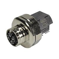 HARTING 21033814827 Inserts M12 X-code 8pin female angled pcb connector, SMT, w/ transformer, 10Gbit, shielded, PoE enabled (w/ housing 21033012006)