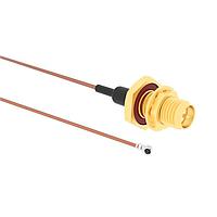 Amphenol RF 095-902-578-100 RF Cable Assemblies AMC Right Angle Plug to RP-SMA Straight Bulkhead Jack RG-178 50 Ohm 100 mm