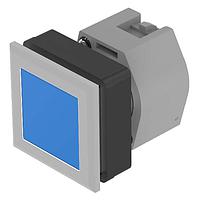 EAO 704.210.608 Panel Mount Indicators / Switch Indicators Pushbutton-actuator silver/blue 35x35 mom