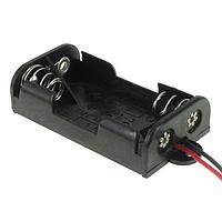 Eagle Plastic Devices 12BH324A-GR Battery Clip 2 "AA" W/6" LDS BLK