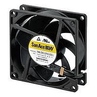 Sanyo Denki 9WL0824L4002 Axial Axial Fan, 80x80x25mm, 24VDC; Splash/Dust Proof, Long Life 180Khr, Ribless, IP68