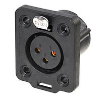 NEUTRIK NC3FDX-TOP Connectors 3P F Panel Mnt Rcpt Nickel/Gold TOP