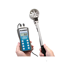 OMEGA HHF144A Precision Handheld Rotating Metal Vane Hygro-Thermo Anemometer (1.5 ~ 35.00 MPS, 1" Probe, 5.0 ~ 95% RH, -20 ~ 80°C)