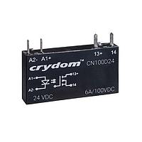Sensata Technologies - Crydom CN100D24 DIN Mountable Sockets SSR Relay, Plug-in/PCB Mount SIP 6mm, 100VDC/6A, 24VDC In, FET Output