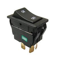 E-Switch RVW45D112S High Current Rocker Switch Rocker, SPDT, On-Off-On, Panel Mount, Snap-In, Black, I/O/II Vertical, IP54