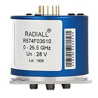 Radiall R574F03410 Coaxial Switches SP4T Term. Ramses SMA 26.5GHz Normally open 28Vdc Positive common Pins Term.