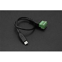 DFRobot FIT0993 ATX Power Cable 5-Pin Type-C Male to Solderless Terminal Power Cable (30cm, 5V 2A Output)