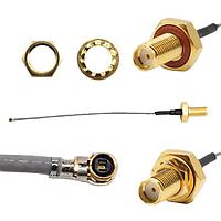 Siretta ASMGA015XC113S11 RF Cable Assemblies I-PEX MHF4 L TO IP67 SMA FEMALE BULKHEAD FRONT MOUNT 150MM 1.13 CABLE