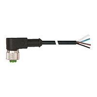 Murrelektronik 7000-12341-6341000 Connectors M12 female 90 with cable, PUR 4x0.34 bk UL/CSA+drag chain 10m