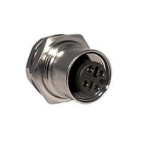 NorComp 859-004-203R001 Connectors IP67 Female M12 Panel Mount 4 Position Straight Solder Cup