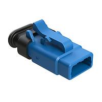 Amphenol SINE Systems ATM06-3S-SR01BL Connectors 3 Position, Plug, Socket, Strain Relief End Cap, Blue Body
