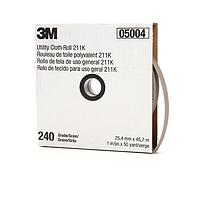 3M Electronic Specialty 7000118346 Flat Cables 3M Utility Cloth Roll 211K, 240 J-weight, 1 in x 50 yd, Full-flex, 5ea/Case