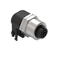 Wurth Elektronik 643280100304 Receptacles WRCIRC M12  Screw  Coding A  Panel PCB  Metal Right Angled with Panel Nut M12  Female connector, polarity 4