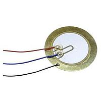 Same Sky (formerly CUI Devices) CPT-2745-L100 Piezoelectric buzzer, 27 mm round, 0.51 mm deep, P, 4.5 kHz, 30 V, 100mm wire leads, no driving circuit