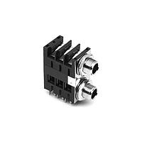 Amphenol Audio ACJS-MHDEM Phone Connectors 1/4"Dualjack Pigybac Hor CHASSIS CONN