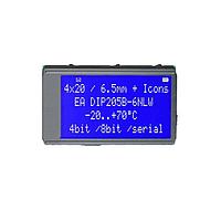 DISPLAY VISIONS EA DIP205B-6NLW Graphic LCD Displays LCD Module 4x20 6.45mm Blue-White LED Backlight
