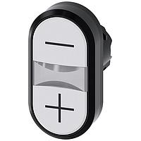 SIEMENS 3SU10013AB660AL0 Flat Button TWIN BUTTON, MOM, WHITE/WHITE