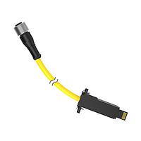Banner Engineering DELPEF-41D Sensor Cables / Actuator Cables Cordset: Double Ended M12 to LP-Custom; 4-pin Straight Female; 11-pin Straight Male; 0.3 m 5x22 Yellow PVC Jacket; Nickel-Plated Brass Coupling Nuts