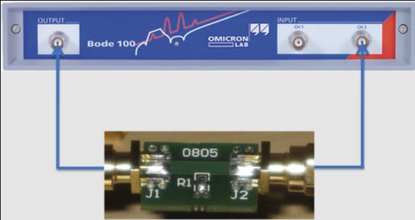 2-port shunt-through impedance measurement connection