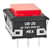 NKK Switches UB26NKW01N-C Pushbutton Switches DPDT ON-ON PB SWITCH RED CAP