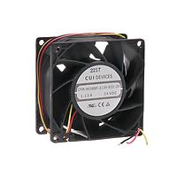 Same Sky (formerly CUI Devices) CFM-8038BF-2130-631-20 DC Fans dc axial fan, 80 mm square, 38 mm, 24 Vdc, ball, 13000 RPM, 98.43 CFM, TS