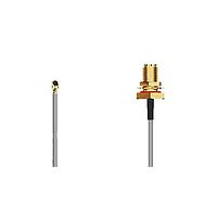 GCT (Global Connector Technology) CABLE 138 RF-0150-2 RF Cable Assemblies I-Pex MHF I2RPSMA(F) BH, R Mt, wO-ring.  L=150mm.  1.37mm cable, blk