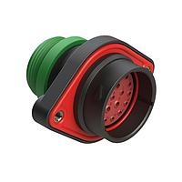 Amphenol SINE Systems AHDP02-24-21PN-STA Connectors 21 Position Panel Mount Receptacle, Pin,  Shell Size 24, Normal Diameter Seal (Green), Small Thread Adapter