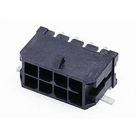 Molex 218216-0400 Headers Micro-Fit+ RA Header SMT 3mm Pitch Dual Row 4 Ckts (Sn) Plating Glow-Wire  Solder Nail Blk Reel