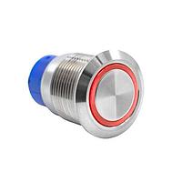 E-Switch ULV4F2BSS311 Anti-Vandal Anti-vandal, SPDT, On-(On), Panel Mount, Front, Silver, LED, Red, IP67