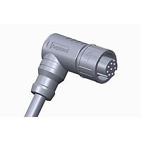 Amphenol LTW AU-08BFFM-QR8D04 Sensor Cables / Actuator Cables X-Lok, Mini Size, Plastic, 2A, 08 pins, Female Connector, Female Contact, Right Angle, Push Lock, Overmolded, Length 4000mm, IP68