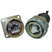 Amphenol Socapex RJFTV7PE2G00 Connectors RJF TV Fld Thrd J/N bkshl RJ45 to PC Brd