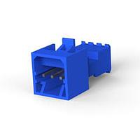 AMP Connectors - TE Connectivity 3-647002-3 Plug Housing 03P PSTD RCPT ASSY WHITE W/BLUE STRIPE